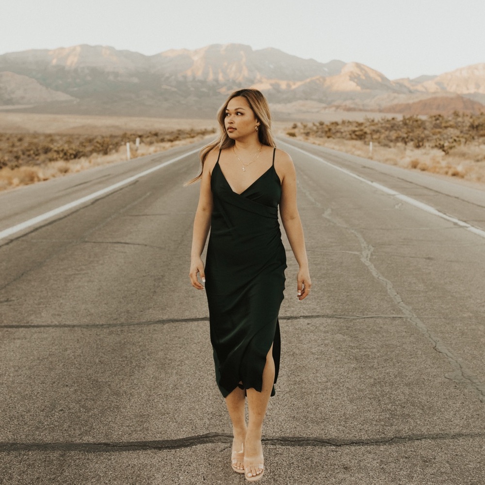 Zara Dark Green Midi Dress